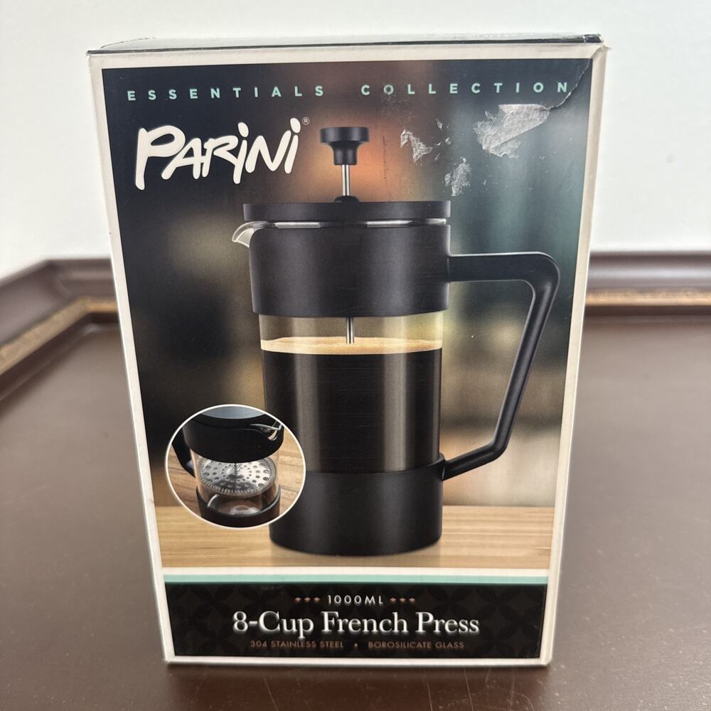 Parini Essential Collection 8-Cup French Press Coffee Tea Maker Stainless Steel